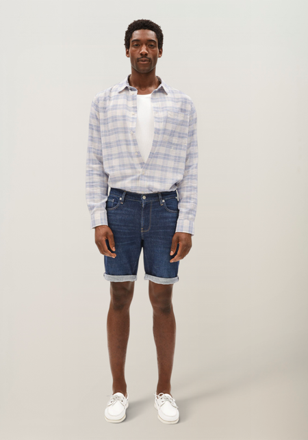 Short denim ajusté en coton bio et chanvre | brut "Naailo denim short - titania", Armedangels, photo 4