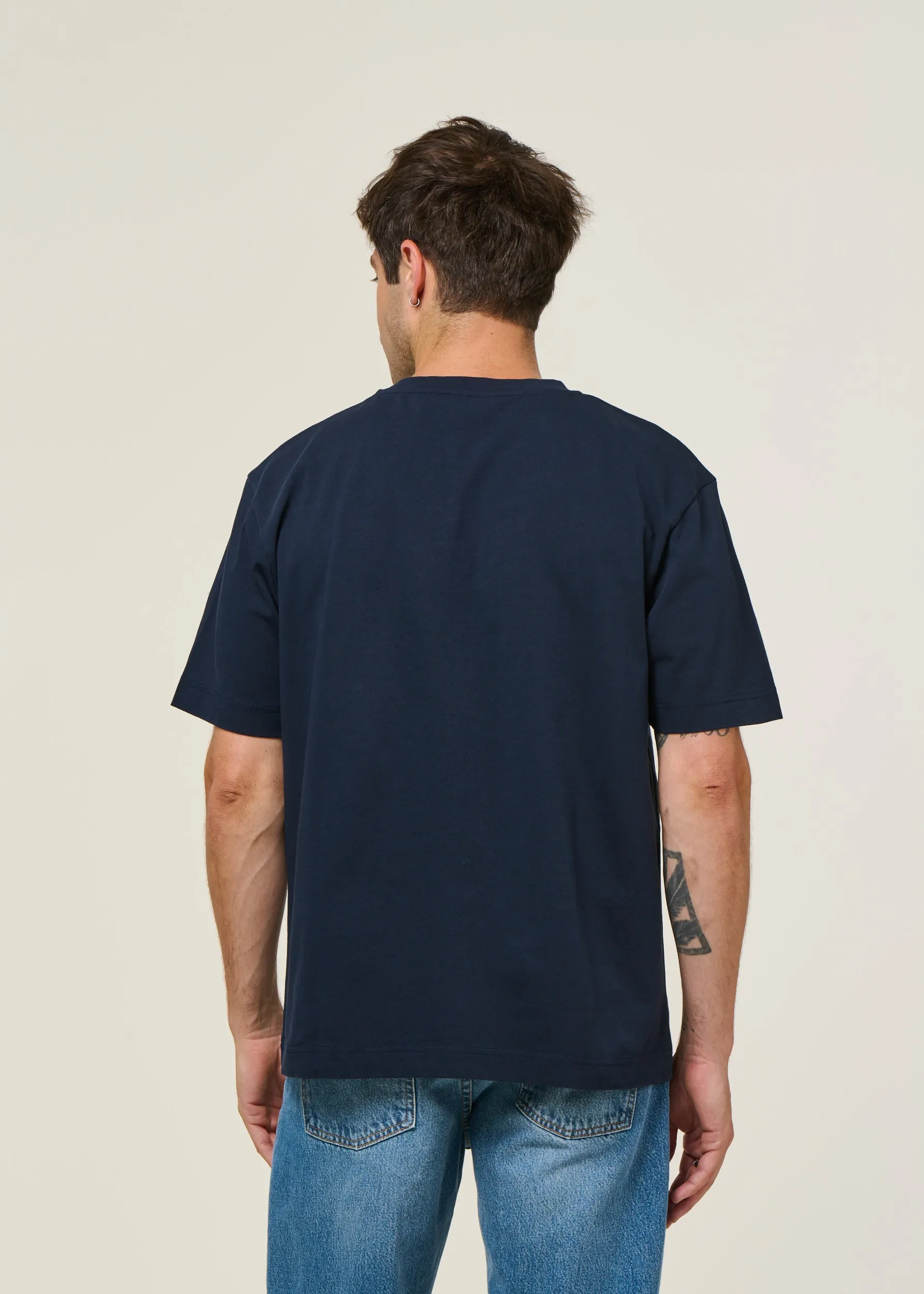 T-shirt oversize en coton bio | bleu marine, WeDressFair, photo 3