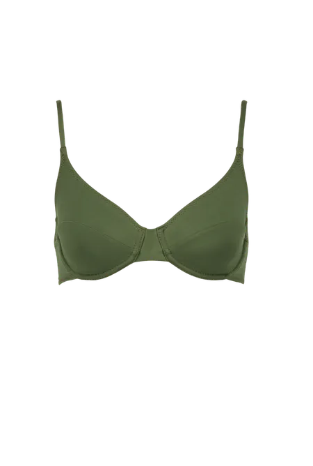Haut de maillot armaturé en matières recyclées | khaki "Mona", Nénés Paris, photo 5