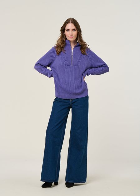 Haut Manches Longues Tuckernuck Xirena En Gaze De Coton Bleu Violet - Taille M, Neuf Avec étiquette