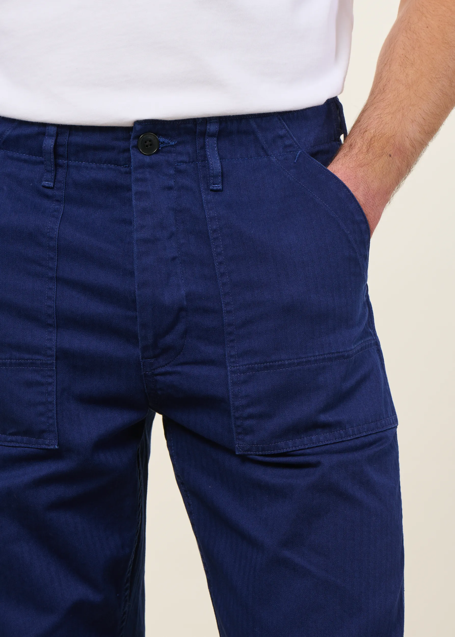 Pantalon large en coton bio | bleu "tuff tony pants deep blue", Nudie Jeans, photo 2