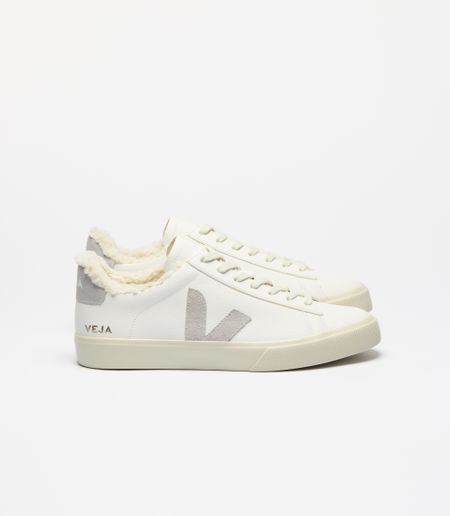 Baskets en cuir | beige et gris "campo winter - extra-white_light-grey" - Veja