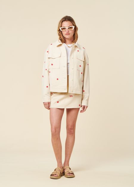 Rock aus Bio-Baumwolle | Ecru "sol chain kimmy skirt", Thinking Mu, Foto 5