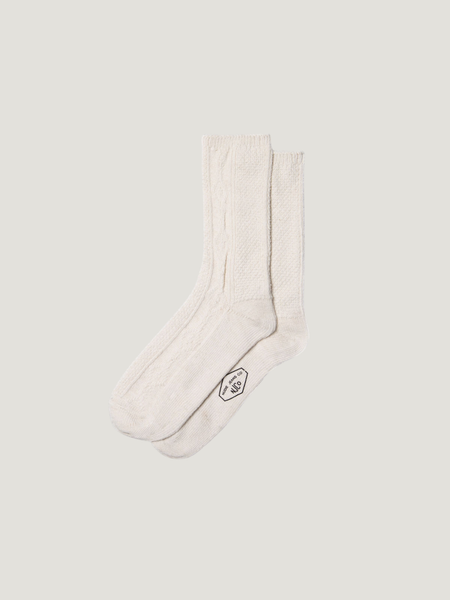 Chaussettes torsadées en coton bio | beige "women cable socks offwhite"