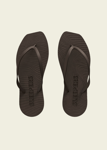 Tongs en caoutchouc naturel | marron "Tapered brown - brown"