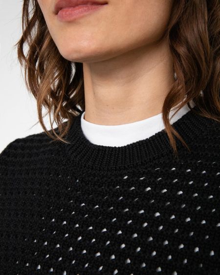 Top maille en coton biologique | noir "knit vest - true black" - Rotholz