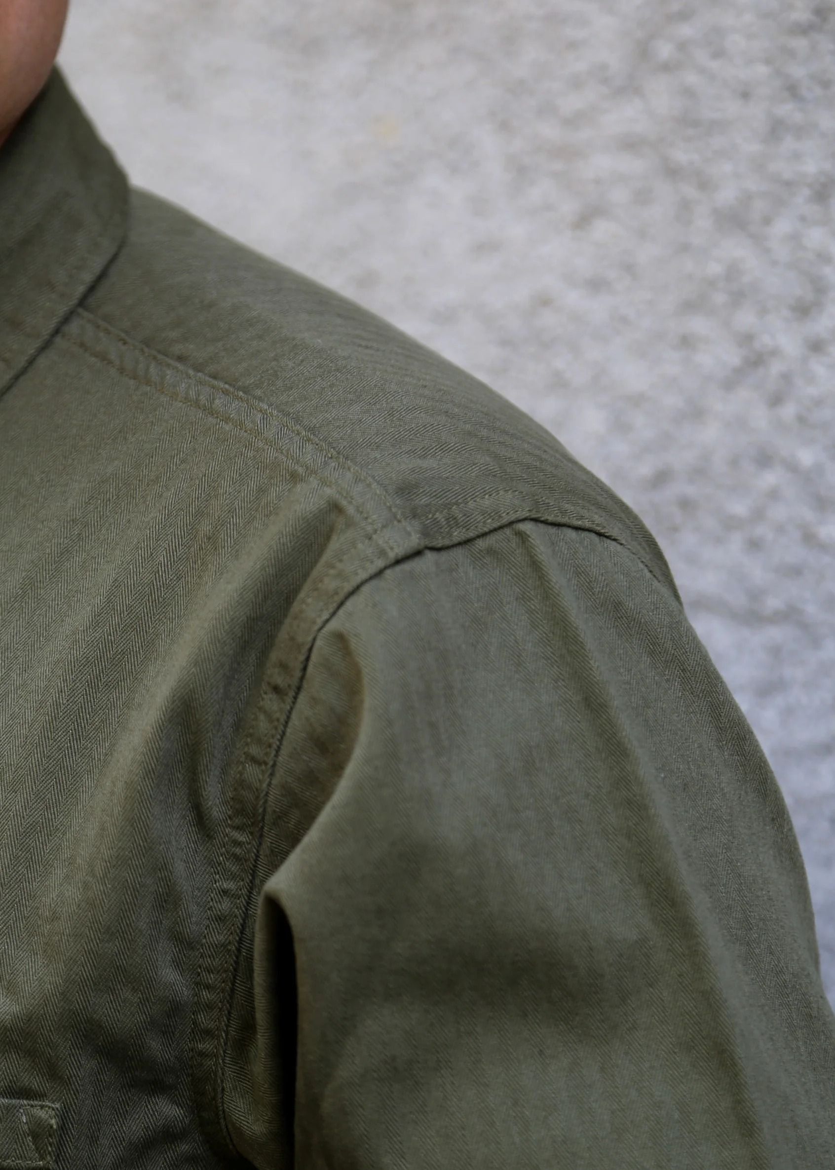 Jacke mit Fischgratmuster aus Bio-Baumwolle | khaki "buddy herringbone chore jacket olive", Nudie Jeans, Foto 4