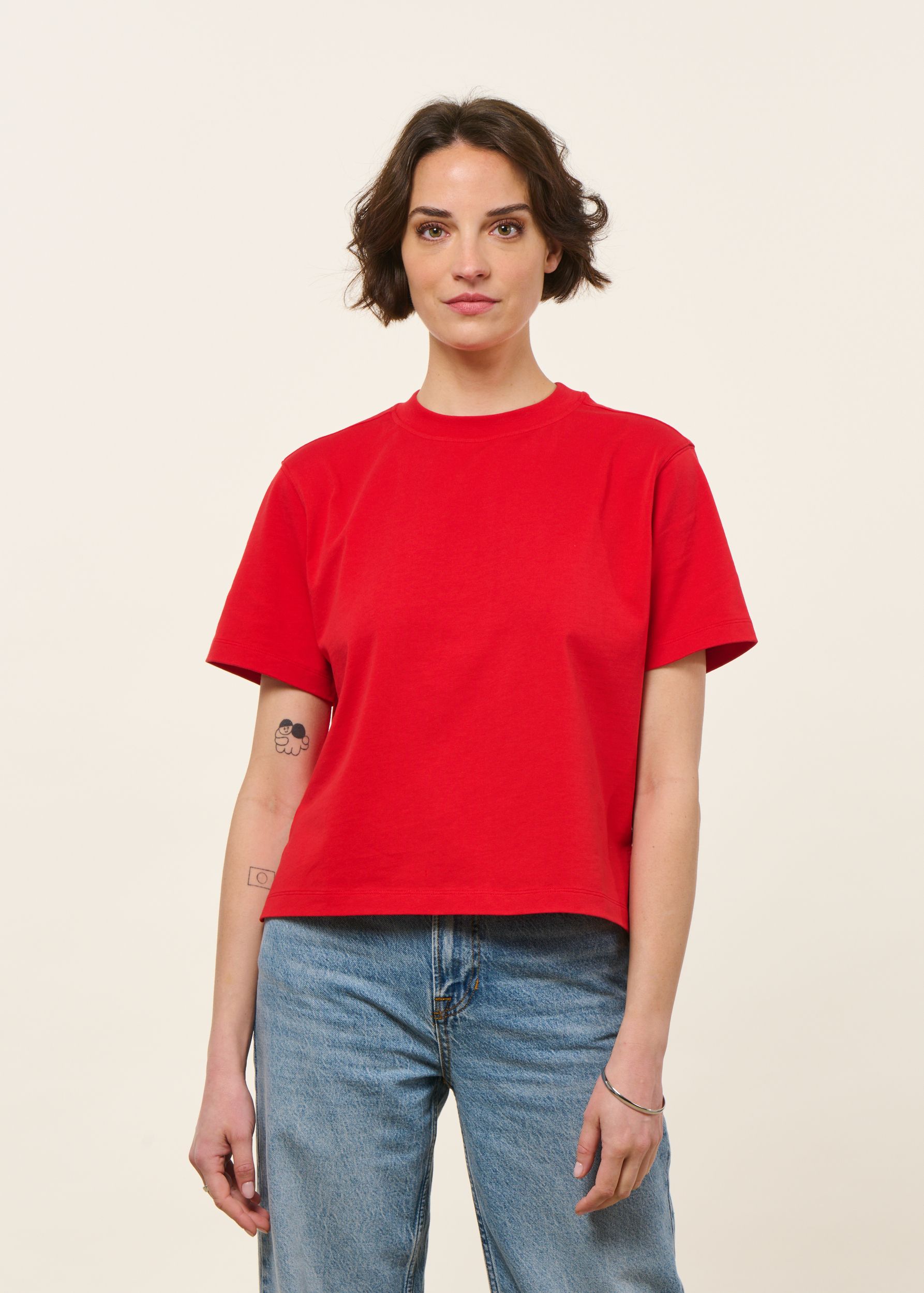 T-shirt boxy en coton bio | rouge, WeDressFair, photo 1