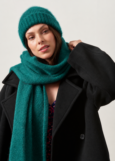 Écharpe en mohair certifiée | vert émeraude "Éléanore", WeDressFair, photo 2