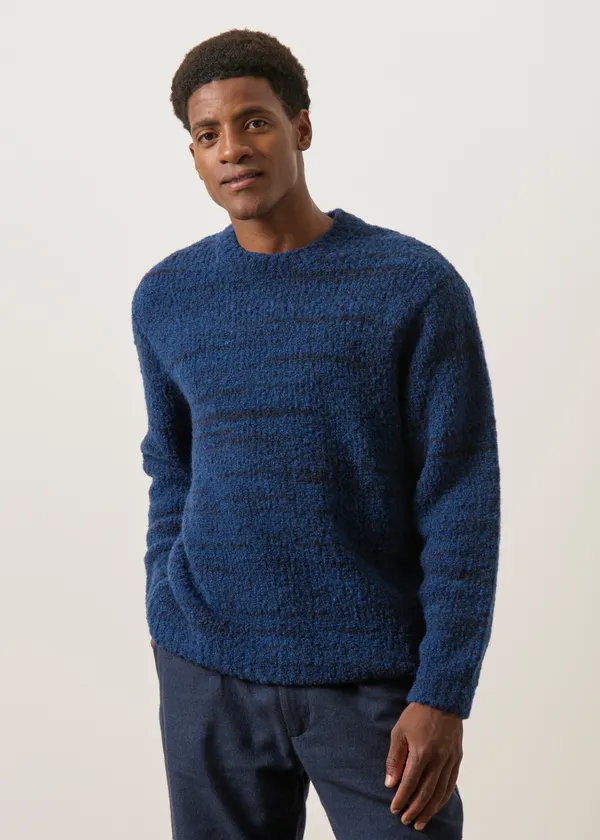 Pull en laine certifiée | bleu "Gurra boucle sweater ", Nudie Jeans