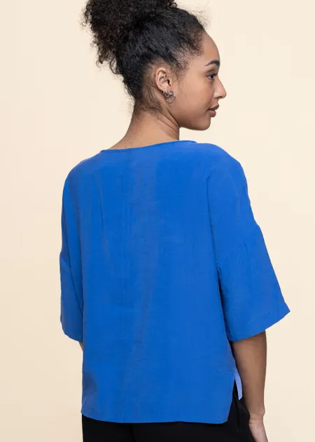 Blouse en tencel | bleu "maitia shirt - indigo blue", SKFK