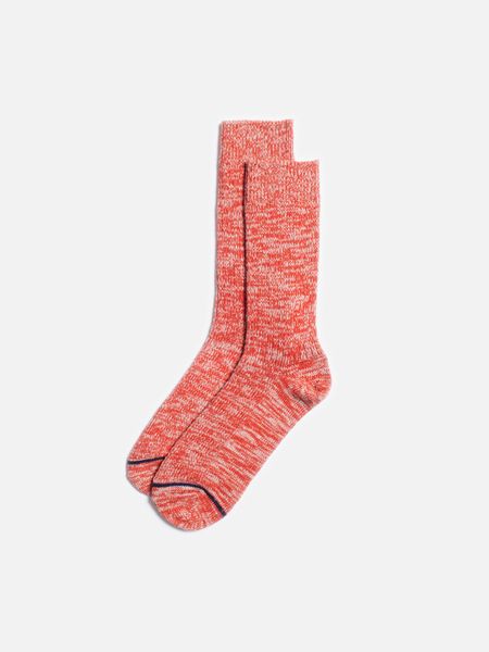 Chaussettes en matières recyclées | rouge chiné "mens chunky socks red melange"