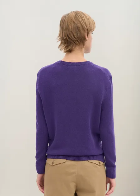 Pull en laine mérinos recyclée | violet "women classic merino wool crew - ultra violet", Colorful Standard, photo 4