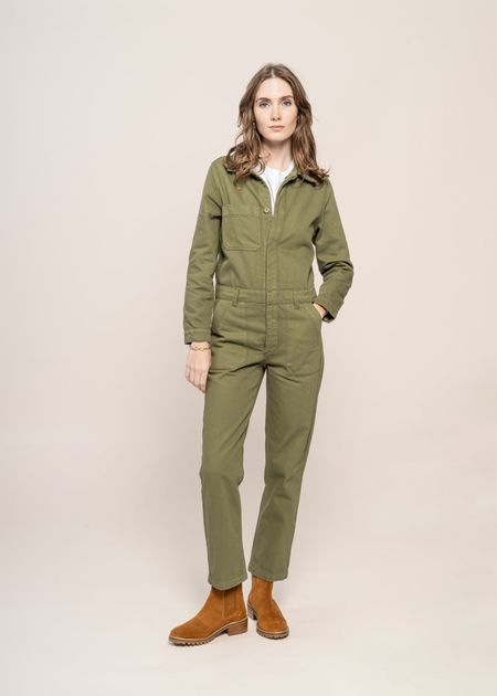 Combinaison en coton bio | verte "cotton twill boiler suit green", Brava Fabrics, photo 4