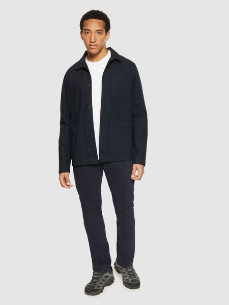 Surchemise en sergé de coton bio | bleu "flannel herringbone overshirt night sky", Knowledge Cotton Apparel, photo 4