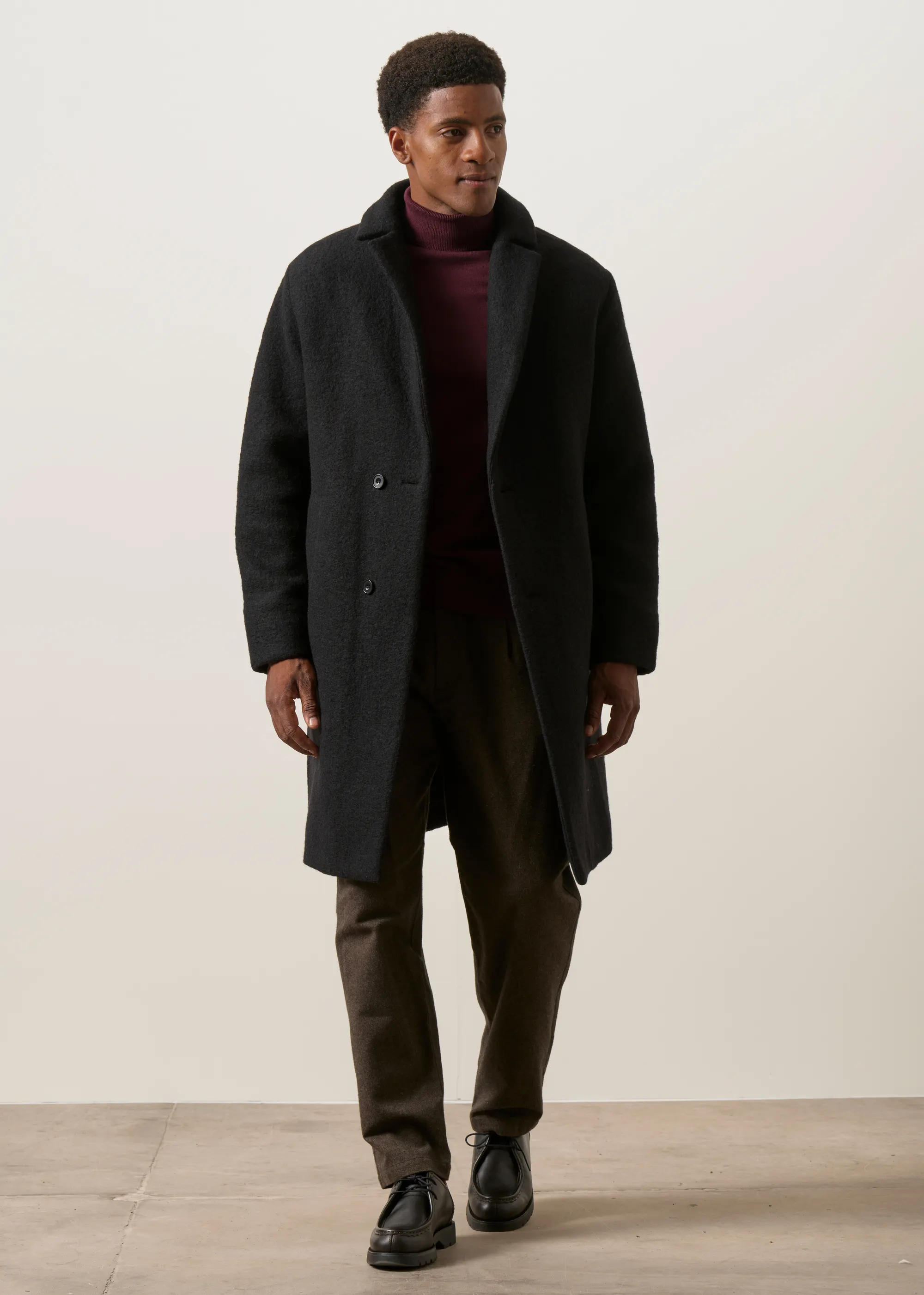 Manteau long en laine bio | noir "Formal coat - true black", Rotholz, photo 1