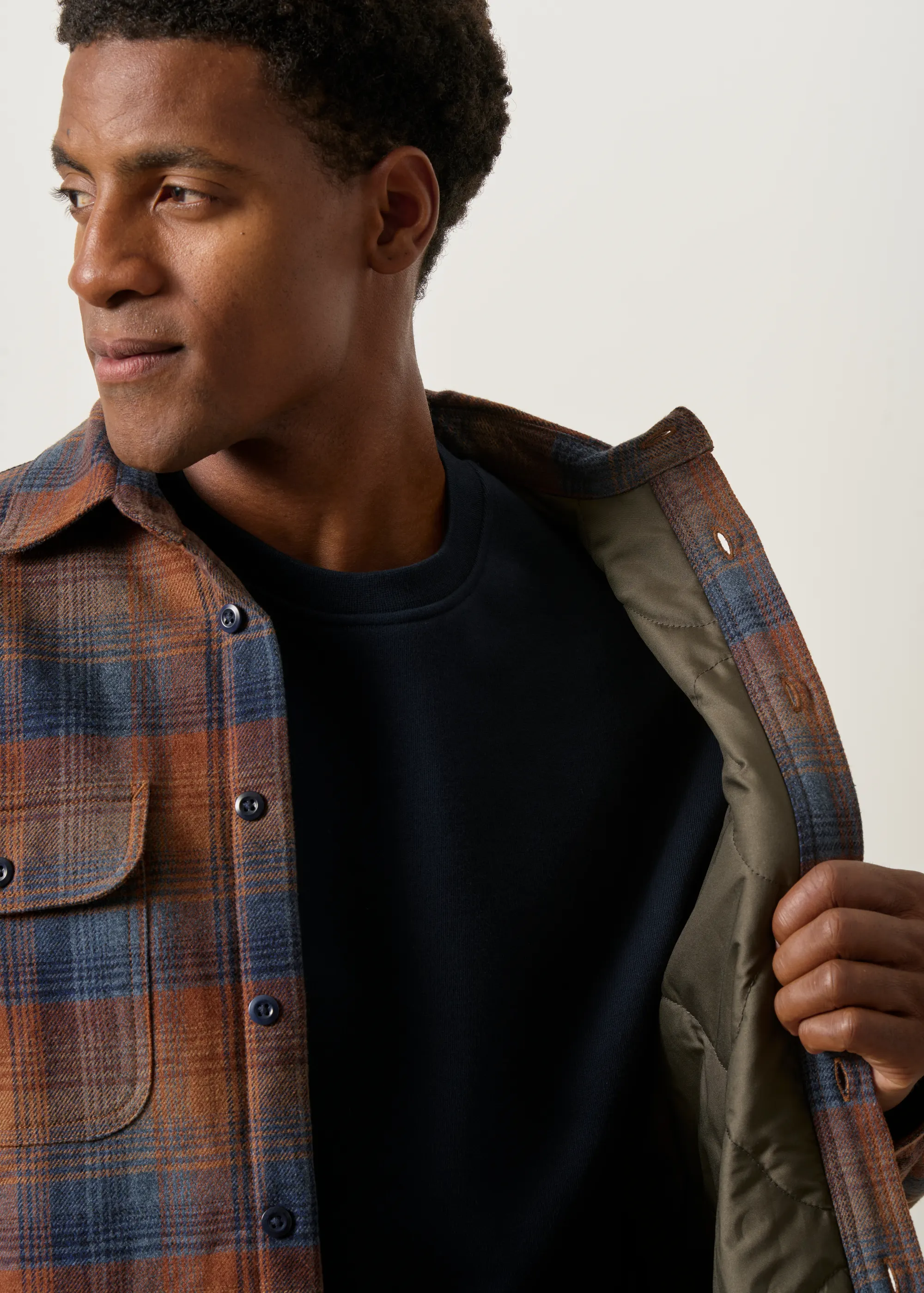 Veste style chemise matelassée en coton bio | carreaux "Glenn padded shirt check - multi", Nudie Jeans, photo 4