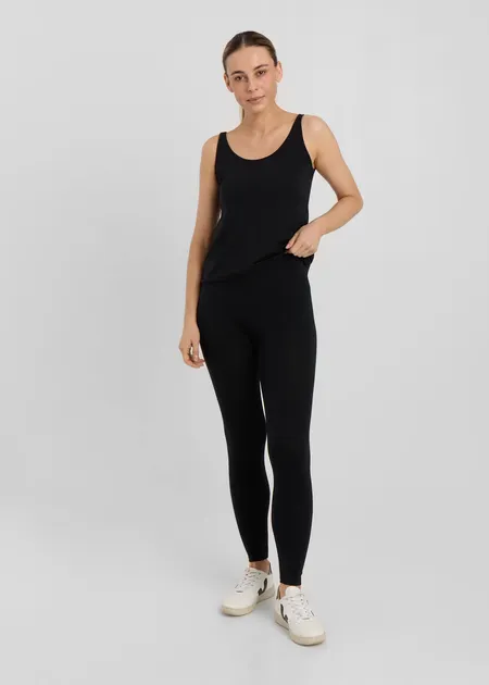 Legging respirant taille haute moulant en coton bio, Dedicated
