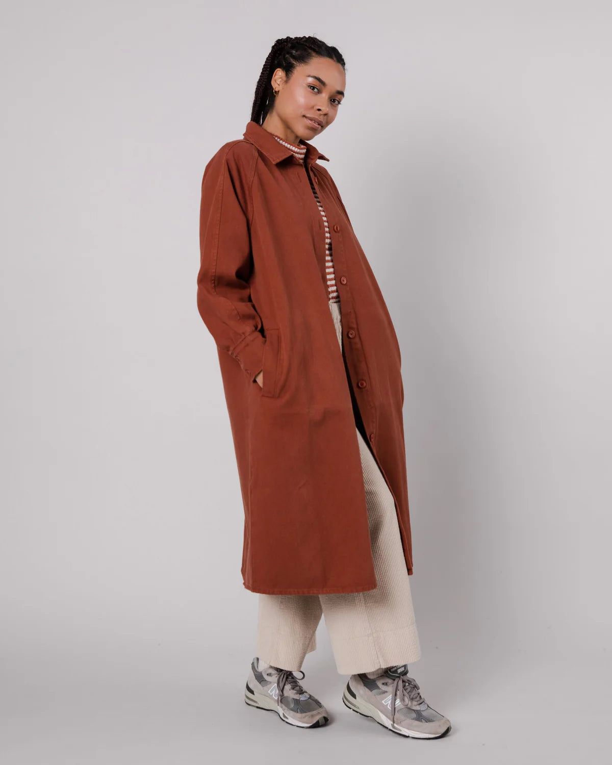 Twill-Trenchcoat aus Bio-Baumwolle | Braun "twill jacket sequoia", Brava Fabrics, Foto 1