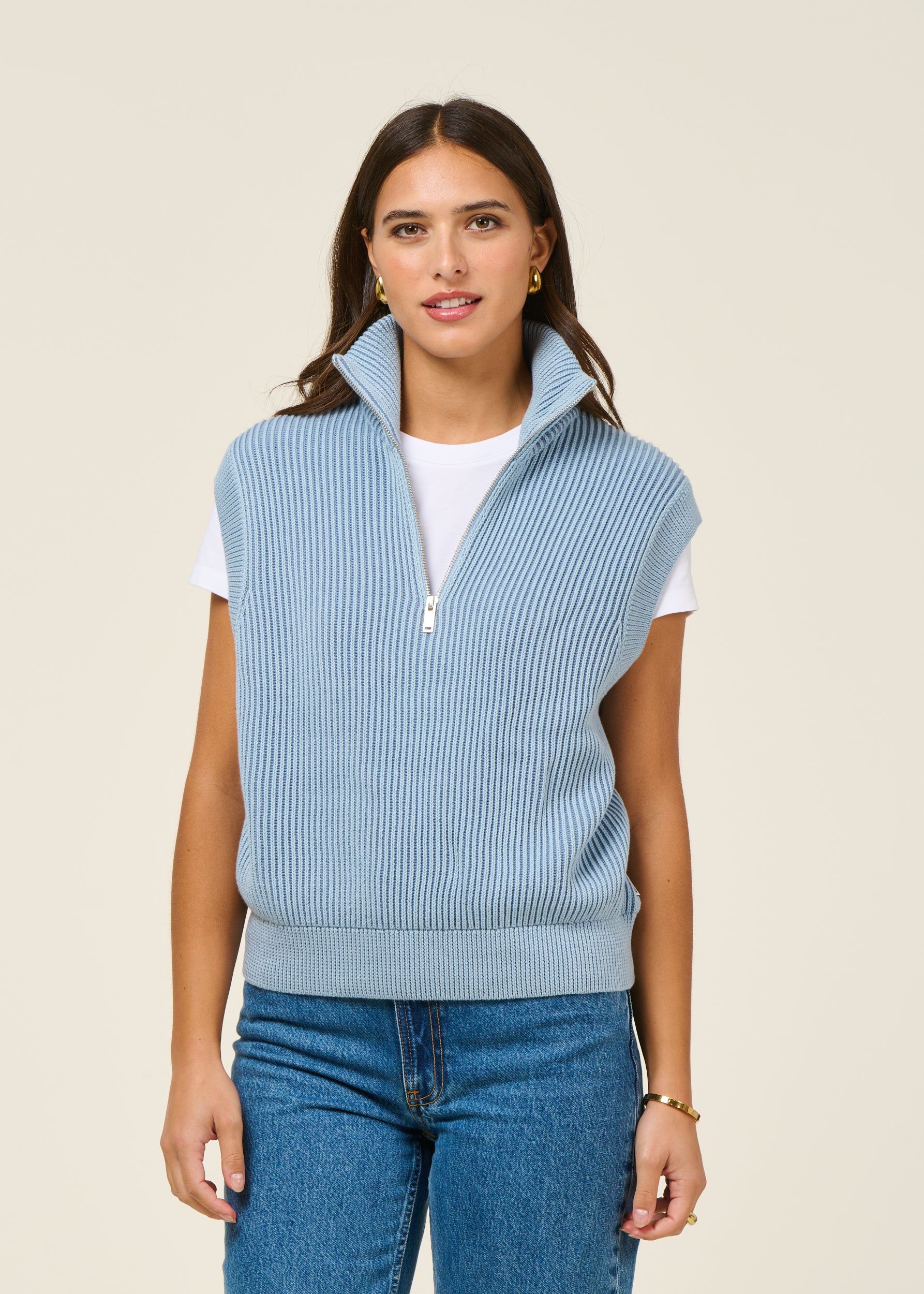Pullunder aus Bio-Baumwolle | Blau "vanisé knit vest - dark blue glow", Armedangels, Foto 3