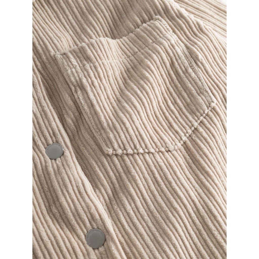 Surchemise velours en coton bio | beige "corduroy overshirt light feather gray", Knowledge Cotton Apparel, photo 5