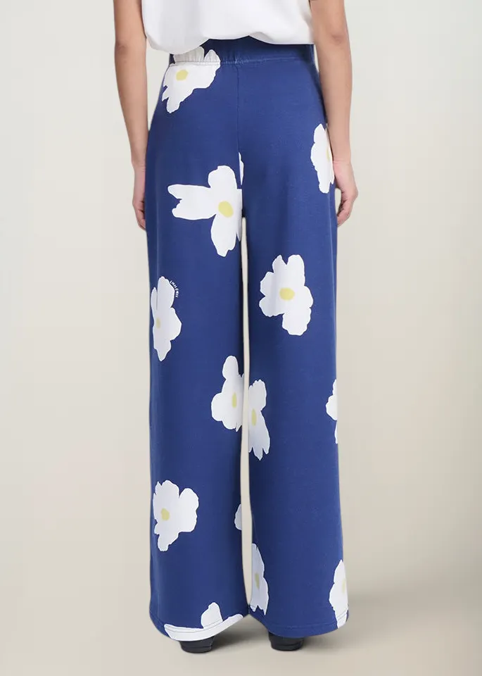 Pantalon ample molettonné en coton bio | bleu "Le pantalon pauline en coton bio - fleur bleue", émoi émoi, photo 3