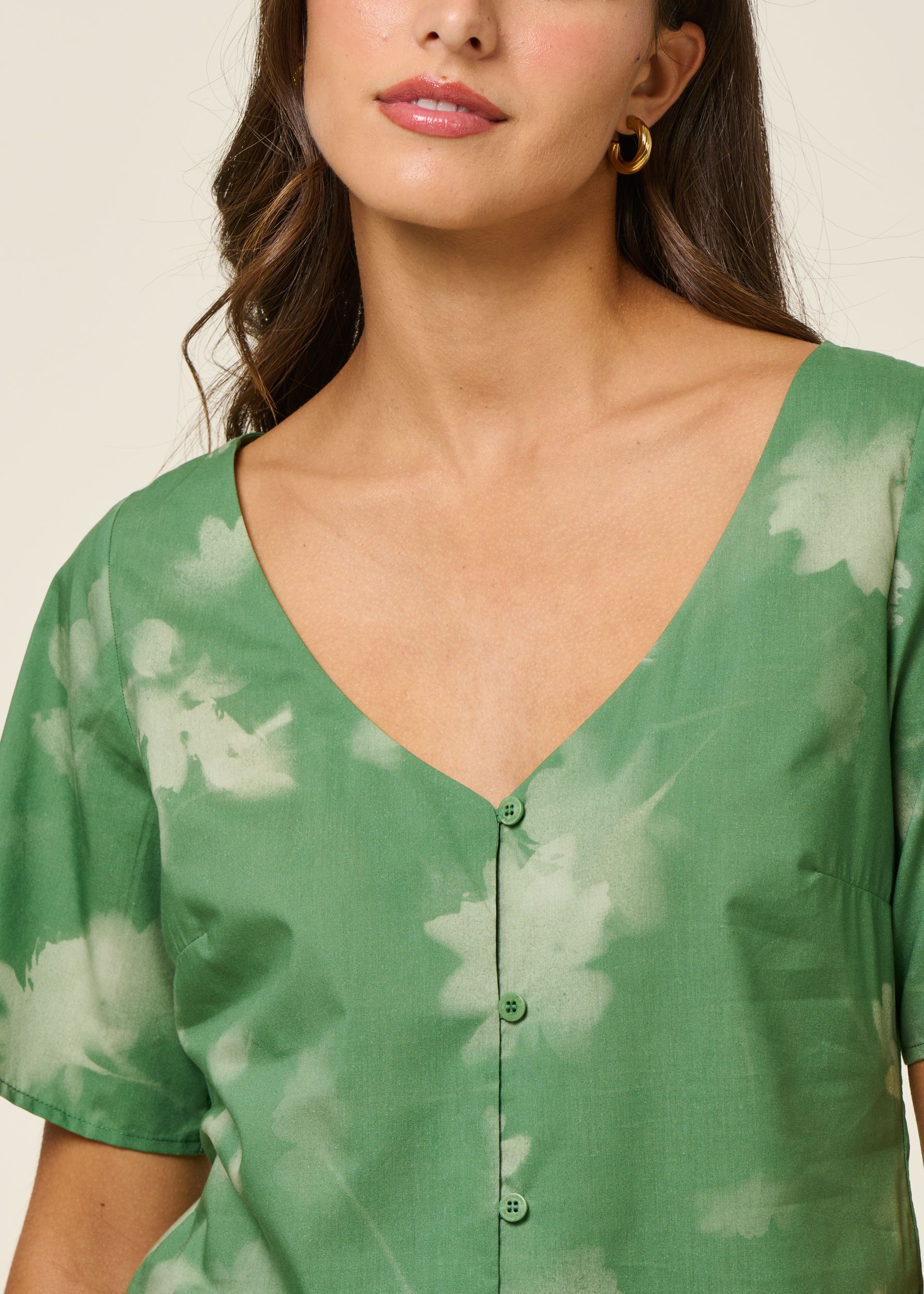 Blouse en coton bio et lyocell | vert "tipia leia - green", Thinking Mu, photo 2