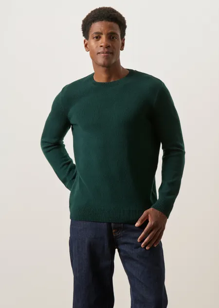 Pull régular en laine mérinos recyclée | vert émeraude, WeDressFair
