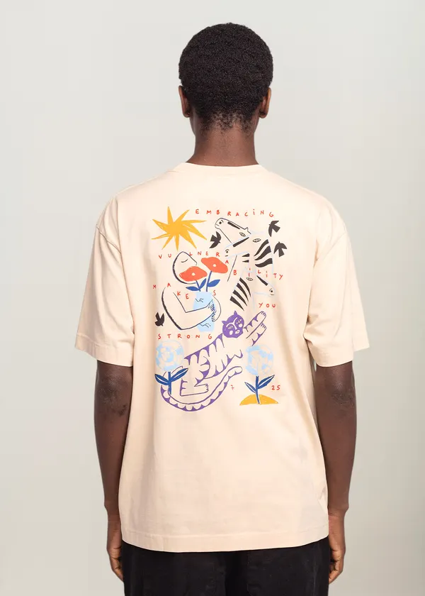 T-shirt imprimé en coton bio | écru "strong", Olow