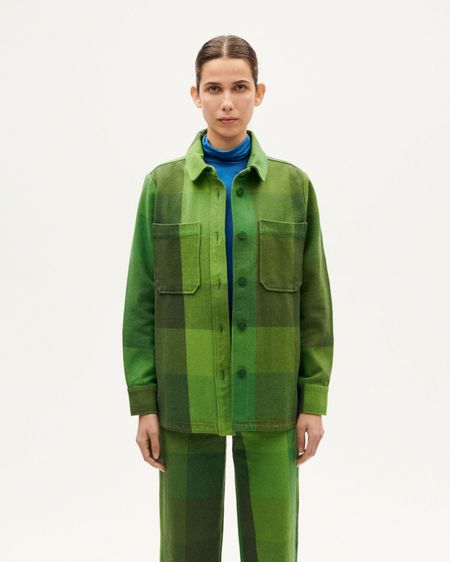 Overshirt aus Bio-Baumwolle | Grün "central blanket norita overshirt - multicolor", Thinking Mu, Foto 3