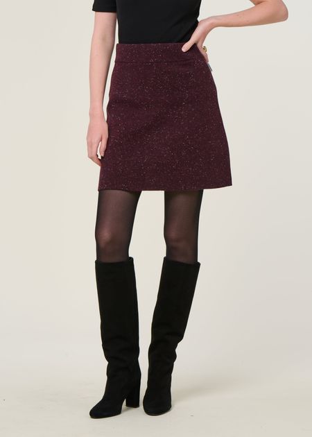 Rock aus Bio-Wolle | Bordeaux "darlaa tweed - dark cranberry", Armedangels, Foto 2