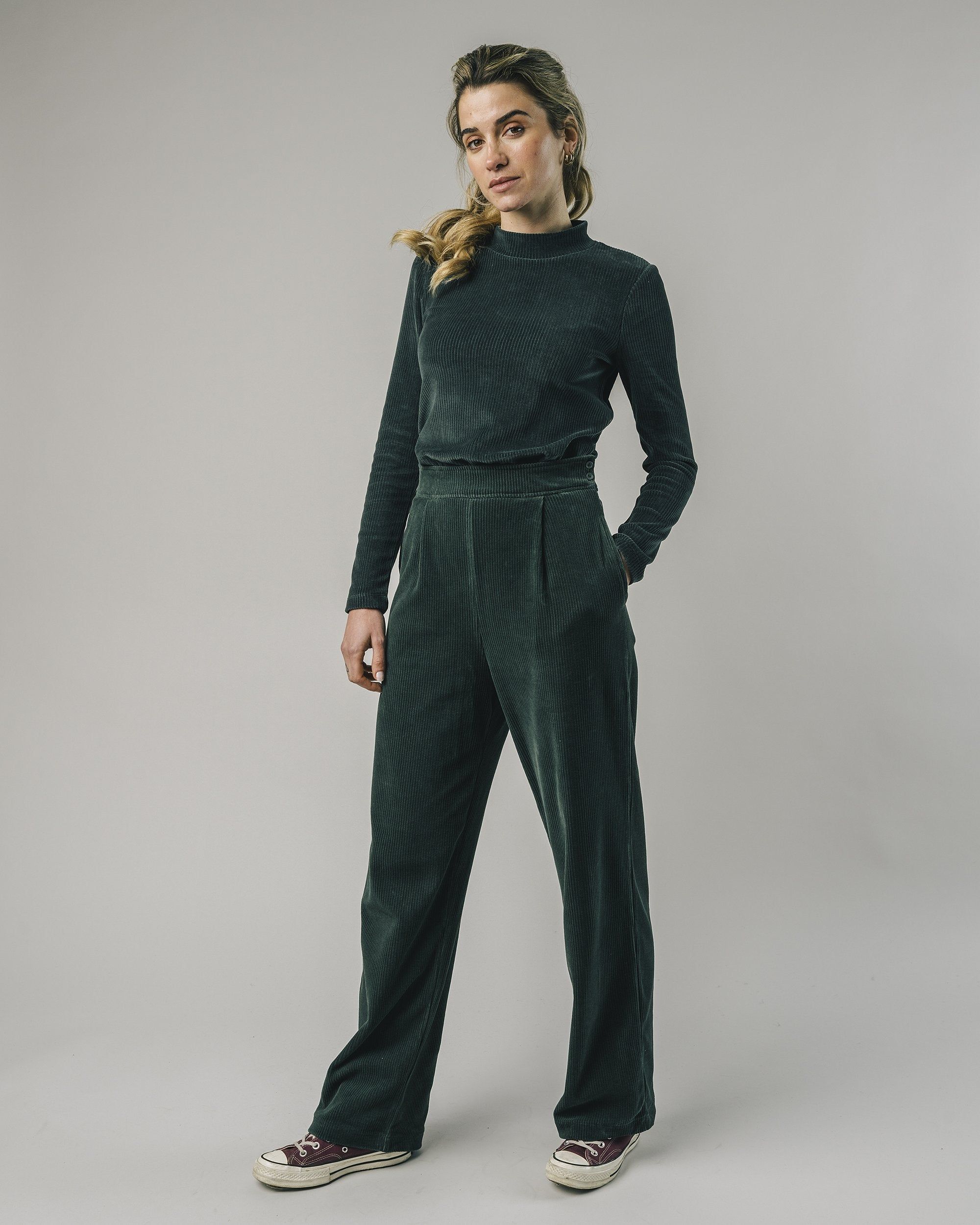 Pantalon ample vert forêt en velours de coton bio - forest green, Brava Fabrics, photo 4