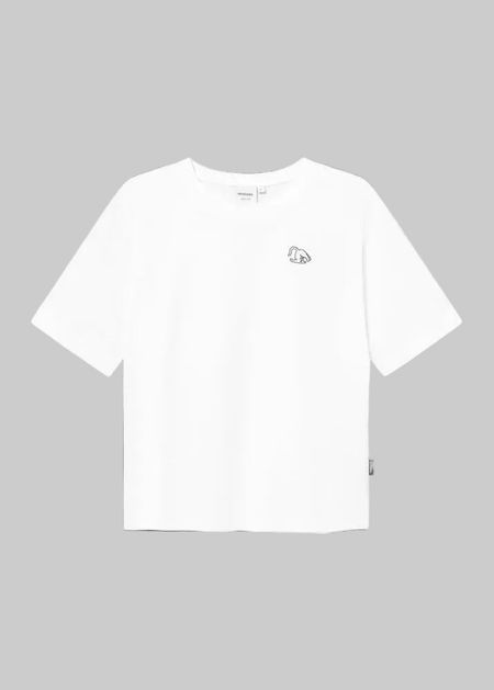 T-shirt en coton bio | blanc "vadstena cat pose white" - Dedicated