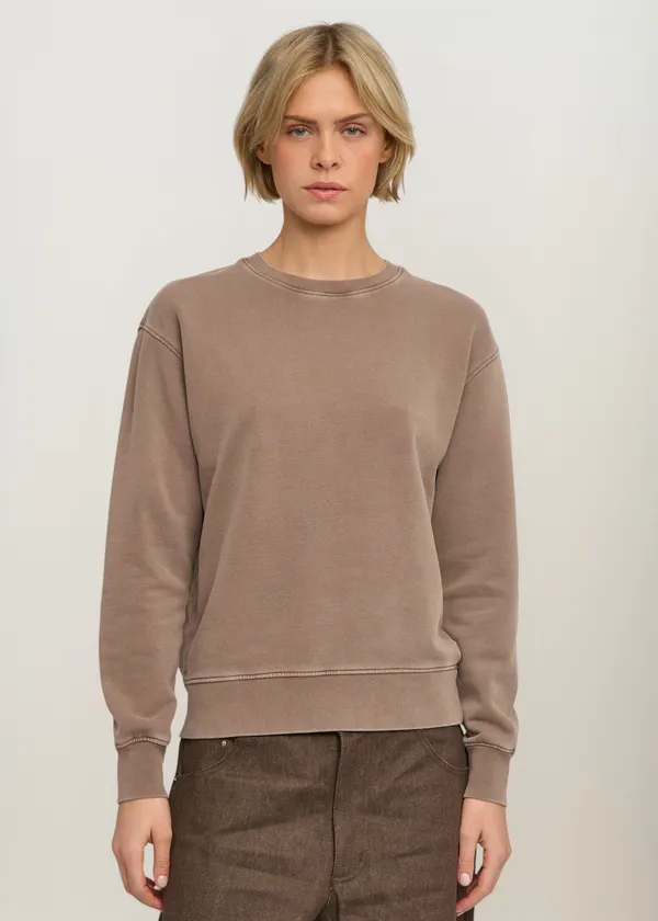 Sweat en coton bio |  taupe "classic organic crew - faded khaki", Colorful Standard