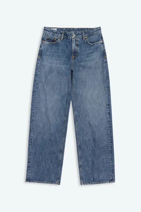 Jean large taille basse en coton bio | bleu "joan ceky blue worn", Kings of Indigo, photo 5