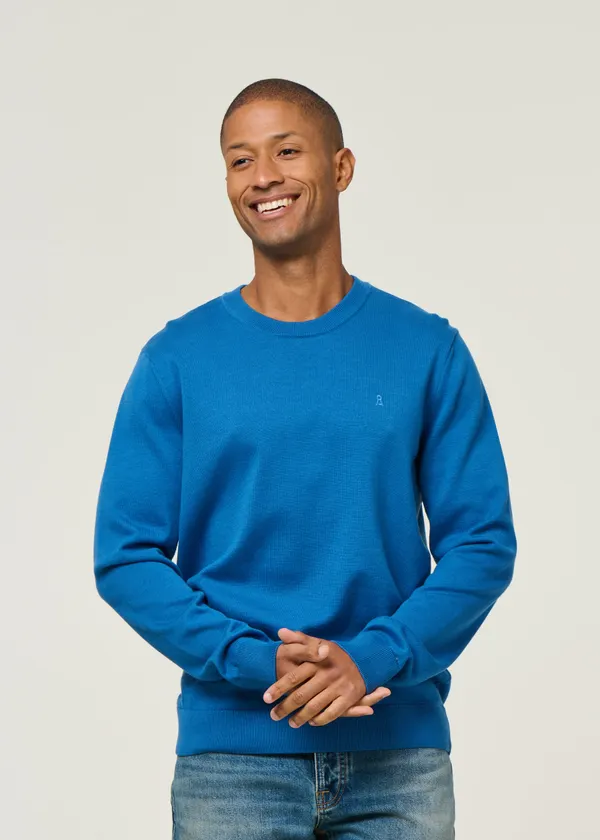 Pull en coton biologique | bleu "loukaa knit sweater - dark morning", Armedangels
