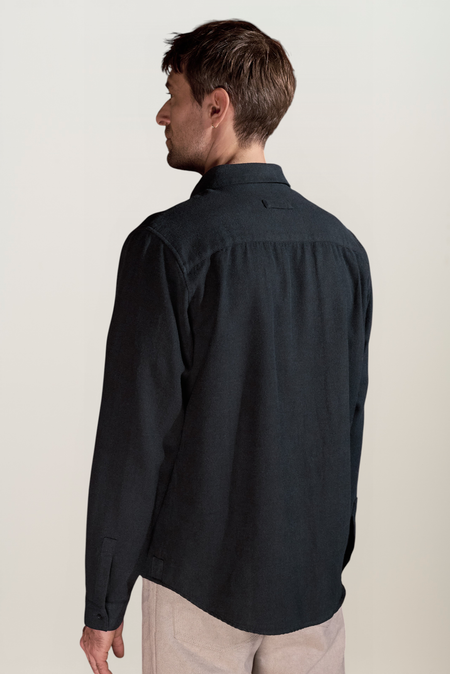 Chemise flanelle en coton bio | marine "Simon eco flannel cold navy", About Companions