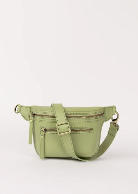 Sac banane en cuir | vert "beck's bum bag - tea green"