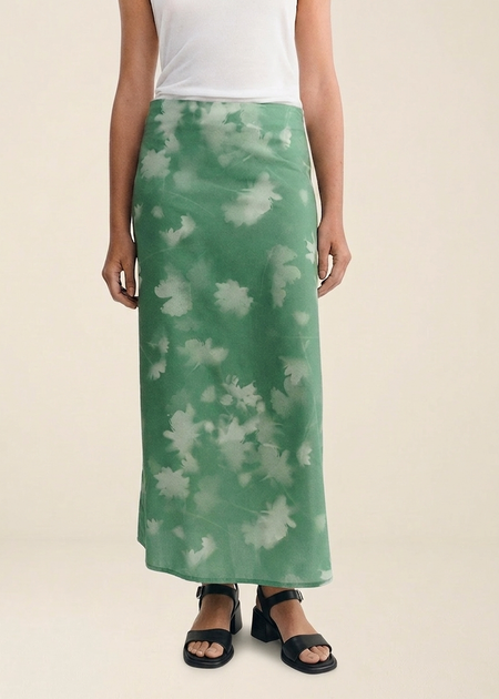 Jupe longue en coton bio et lyocell | vert "tipia kora skirt" - Thinking Mu