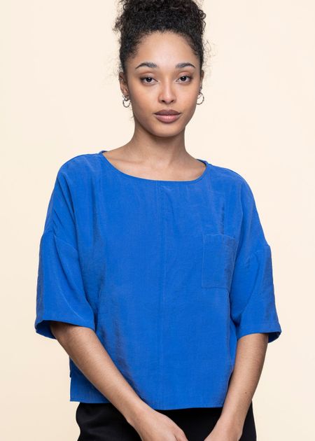 Blouse en tencel | bleu "maitia shirt - indigo blue"