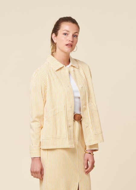 Jacke aus Bio-Baumwolle | Gelb "jacket stiby work stripe yellow - yellow", Dedicated, Foto 1