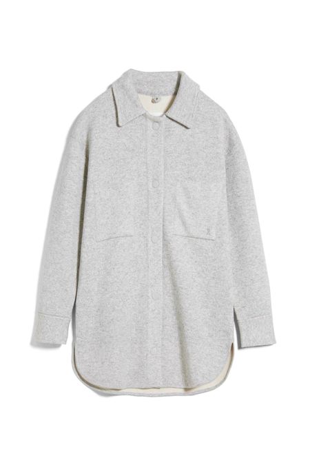 Veste en coton et laine bio | gris clair "almaraa soft light grey melange oatmilk"