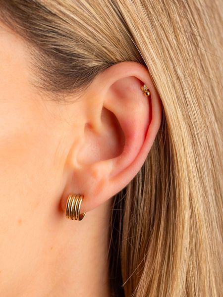 Boucles d'oreilles en plaqué or certifié | doré "paire de créoles rocco - plaqué or" - April Please