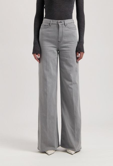 Jean ample en coton bio et recyclé | gris clair "sara high loose flow marge grey"