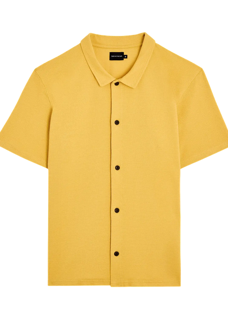 Chemise manches courtes en coton bio | jaune "leikio - sun"