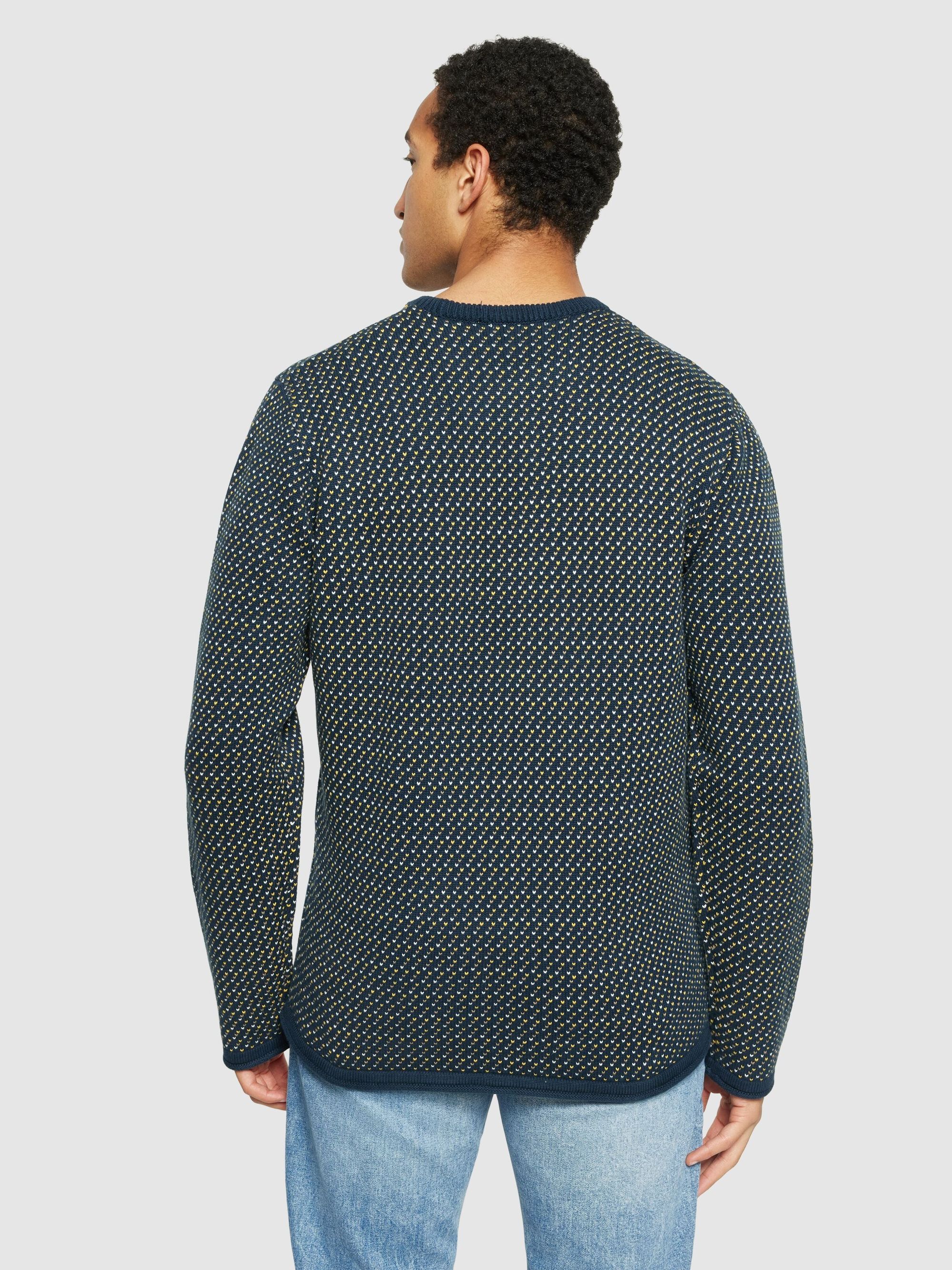 Pullover aus Bio-Baumwolle | Blau "jacquard crew neck knit - 9921 blue", Knowledge Cotton Apparel, Foto 2