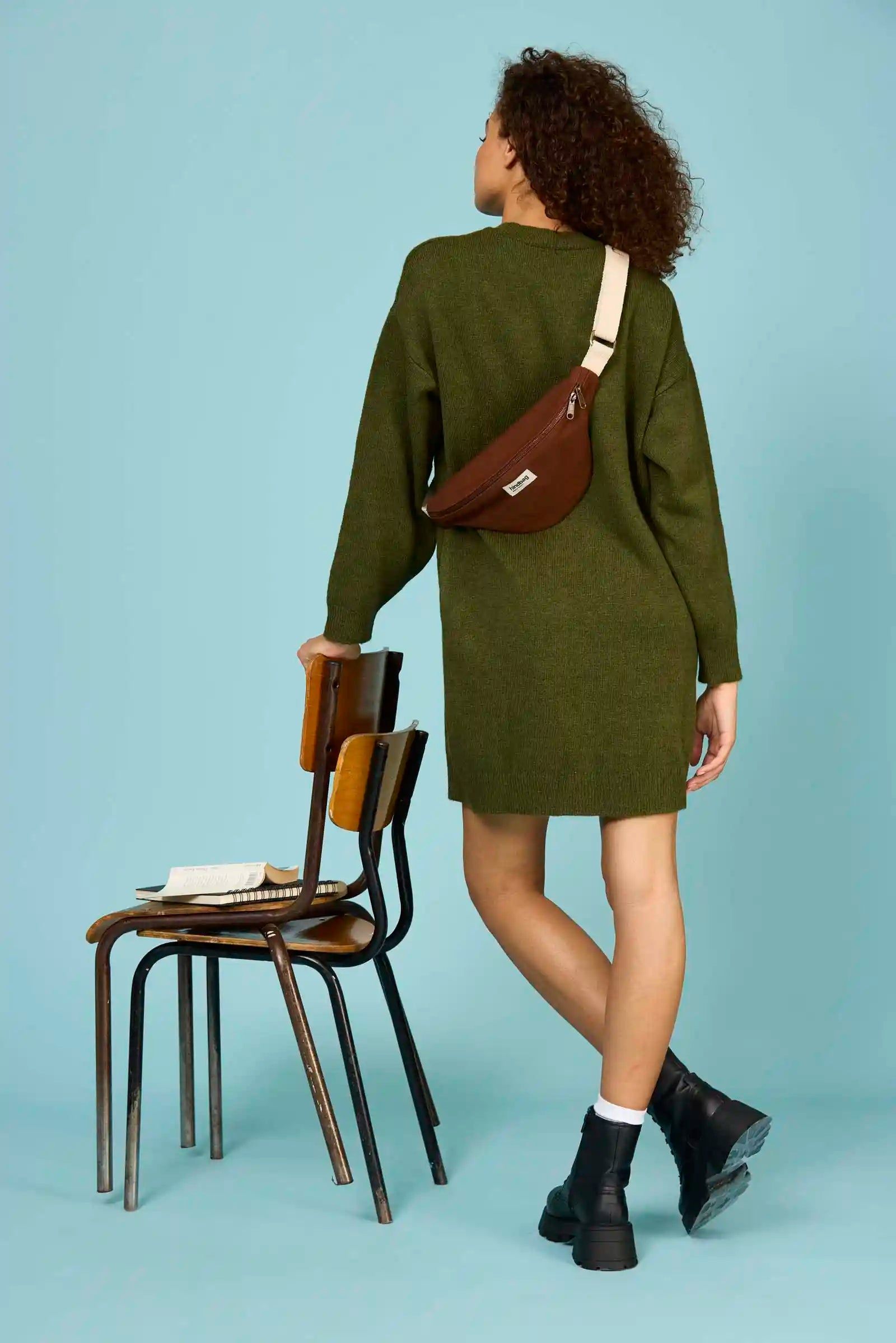 Banane en coton bio | marron "olivia chocolat", Hindbag, photo 5
