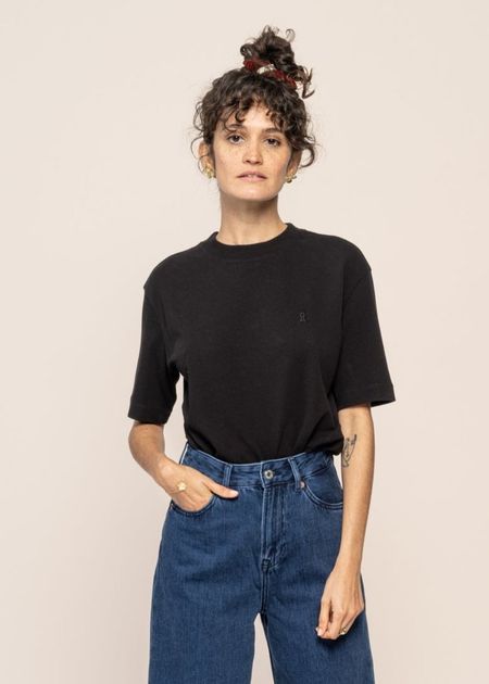 T-shirt en coton bio et recyclé | noir "tarjaa black"