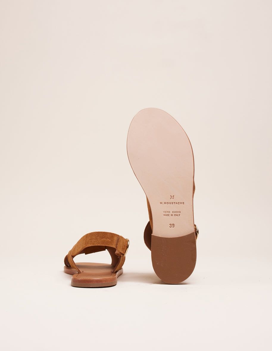 Sandales en cuir certifié | marron "paloma suède ambre", Odaje ex M.Moustache, photo 4