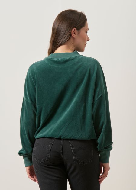 Samt-Sweatshirt aus Bio-Baumwolle | Dunkelgrün "Binz - dark-green", Twothirds, Foto 5
